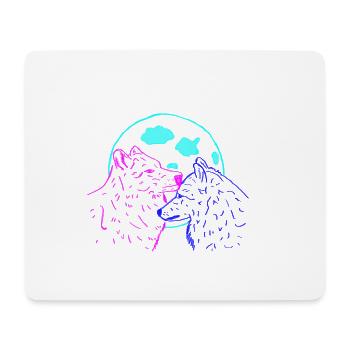 Wölfe Mond - Mousepad (Querformat) - Weiß - Vorne