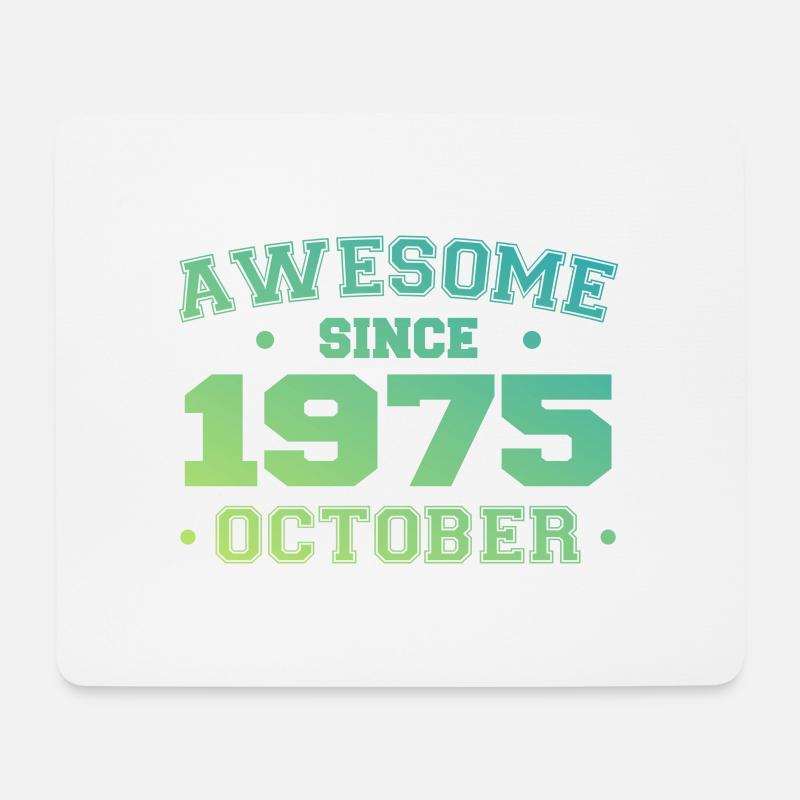 Oktober 1975 - Oktober 1975 Geburtstagsgeschenk - Mousepad (Querformat) - Weiß