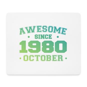 Octobre 1980 - Cadeau Anniversaire Octobre 1980 - Tapis de souris (format paysage) - blanc - Devant