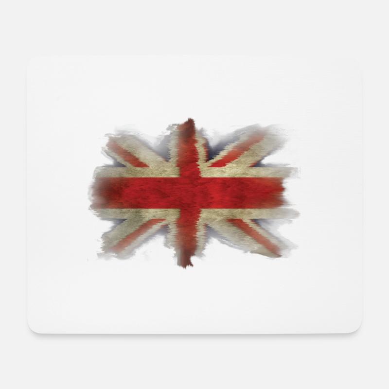 UK Flag Union Jack Ragged Shirt blue - Mousepad (Querformat) - Weiß