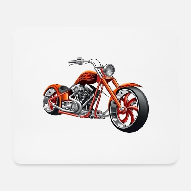 Chopper Motorrad Biker - Mousepad (Querformat) - Weiß