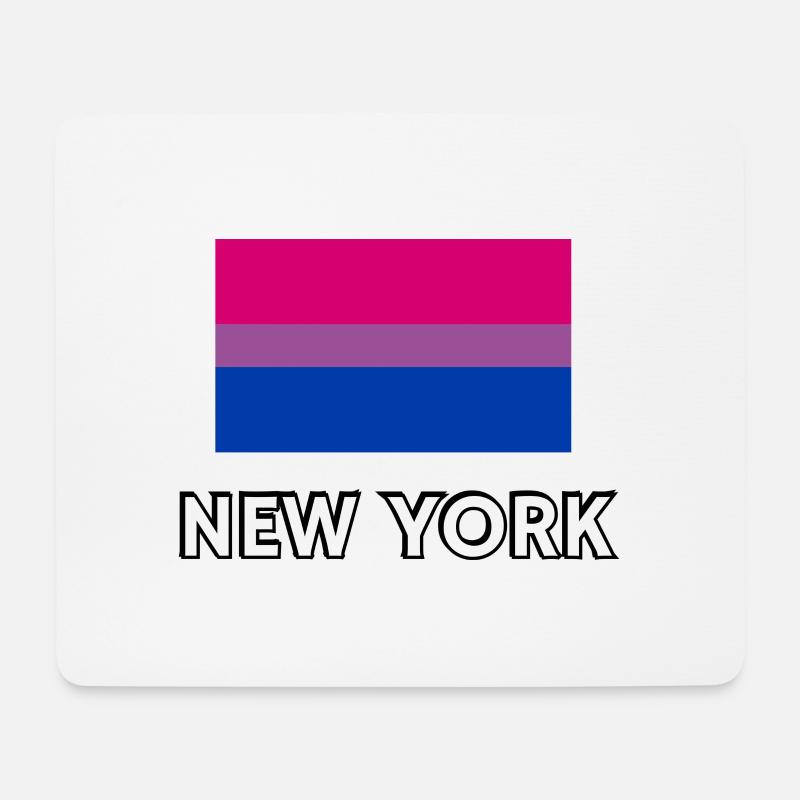 Bi Pride Flag New York - Mouse Pad (horizontal) - white