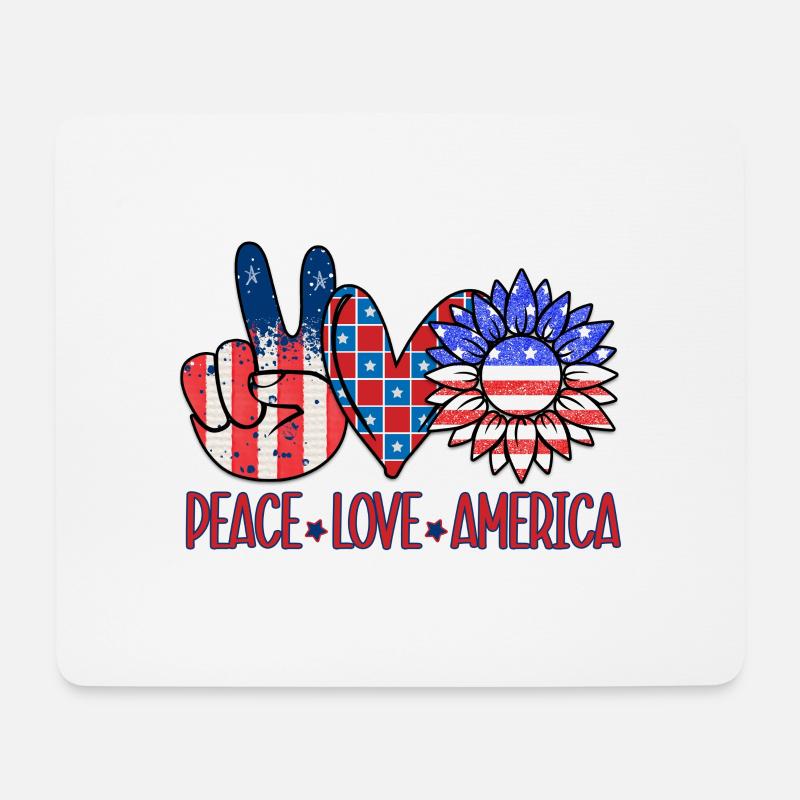 peace love america - Mousepad (Querformat) - Weiß