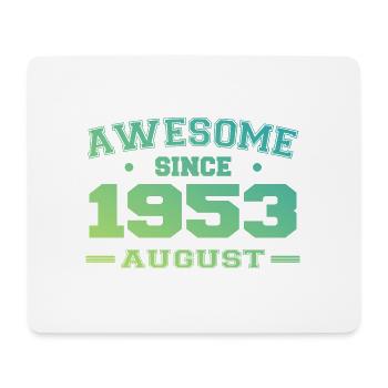 1953 Août Année Naissance Anniversaire Août 1953 - Tapis de souris (format paysage) - blanc - Devant