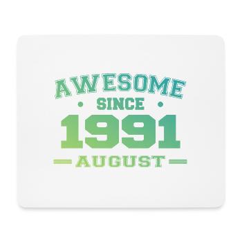 1991 August Jahr geboren Geburtstag August 1991 - Mousepad (Querformat) - Weiß - Vorne