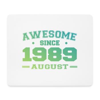 1989 August Year Born Birthday August 1989 - Mouse Pad (horizontal) - white - Front