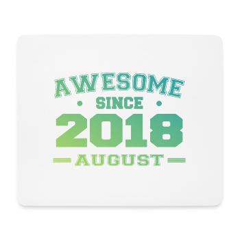 2018 Août Année Naissance Anniversaire Août 2018 - Tapis de souris (format paysage) - blanc - Devant