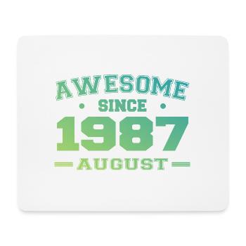 1987 August Year Born Birthday August 1987 - Mouse Pad (horizontal) - white - Front