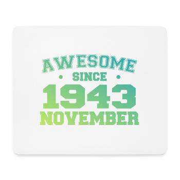 Geboren im November 1943 Geburtstagsgeschenk November 1943 - Mousepad (Querformat) - Weiß - Vorne