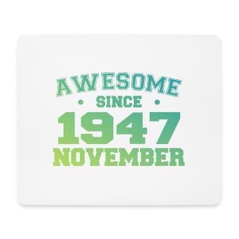 Geboren im November 1947 Geburtstagsgeschenk November 1947 - Mousepad (Querformat) - Weiß - Vorne