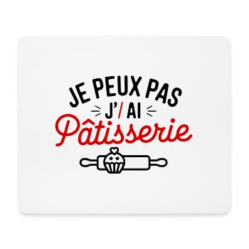 jE PEUX PAS J ai Pêtisserie - Tapis de souris (format paysage) - blanc - Devant