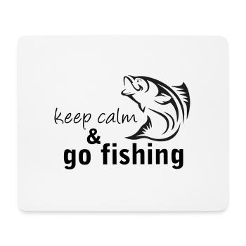 keep calm & go fishing - Mousepad (Querformat) - Weiß - Vorne