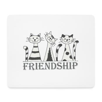 Trio d’amitié féline - Tapis de souris (format paysage) - blanc - Devant