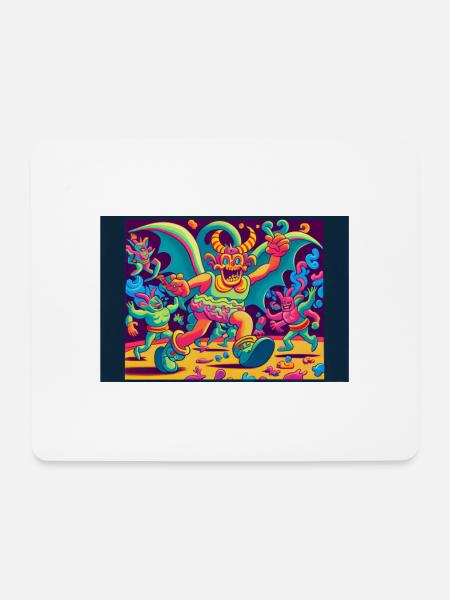 Dämonen mit Süßigkeiten - Mousepad (Querformat) - Weiß