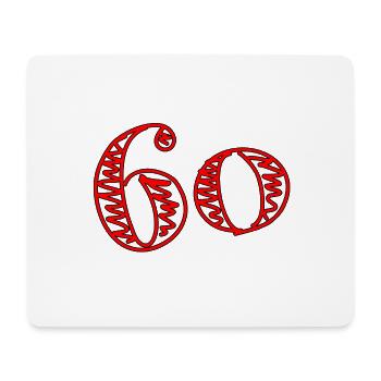 60. 60 ANS. 60e ANNIVERSAIRE. ANNIVERSAIRE 60 ANS. - Tapis de souris (format paysage) - blanc - Devant