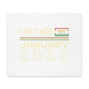 Jahrgang Januar 2012 – Geburtstag Januar 2012 - Mousepad (Querformat) - Weiß - Vorne