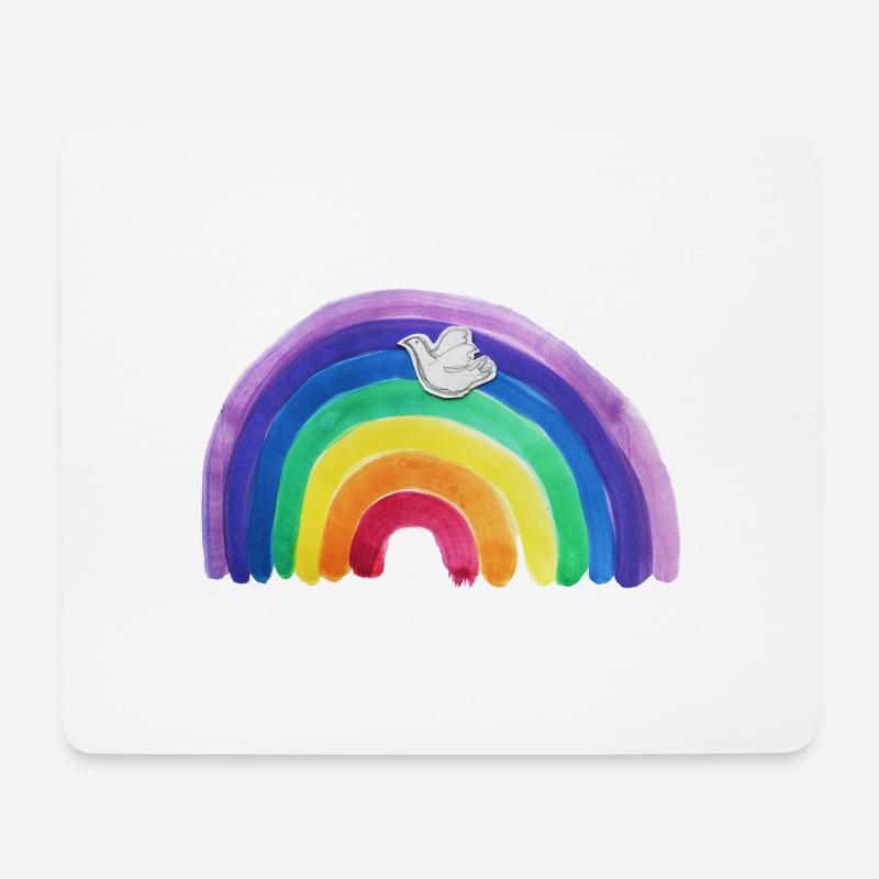 Regenbogen Friedenstaube - Mousepad (Querformat) - Weiß