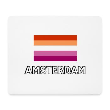 Lesbian Pride Flag Amsterdam - Mouse Pad (horizontal) - white - Front