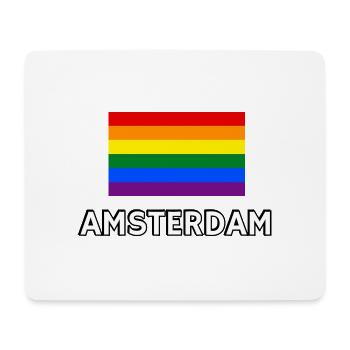 Pride Flagge Amsterdam - Mousepad (Querformat) - Weiß - Vorne