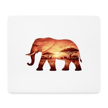 Elefant auf Savanne - Mousepad (Querformat) - Weiß - Vorne