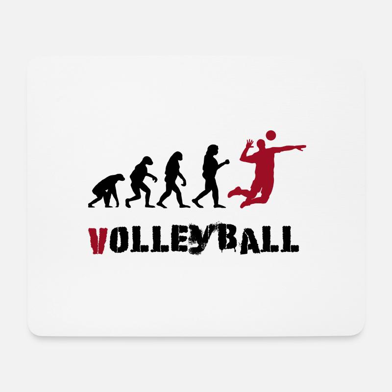 Volleyball, Volleyballspieler, Volleyballtrainer - Mousepad (Querformat) - Weiß
