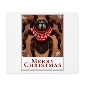 Tarantel mit der Inschrift Frohe Weihnachten. - Mousepad (Querformat) - Weiß - Vorne