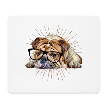 BULLDOG avec lunettes Dog Dogs Français BULLDOGG - Tapis de souris (format paysage) - blanc - Devant
