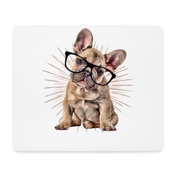 FRENCH BULLDOG with glasses Dog Dogs - Mouse Pad (horizontal) - white - Front