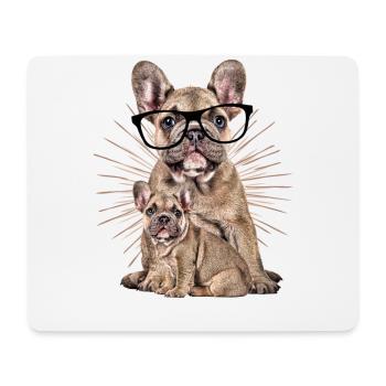 DOG with glasses Dog Dogs Bulldog - Mouse Pad (horizontal) - white - Front