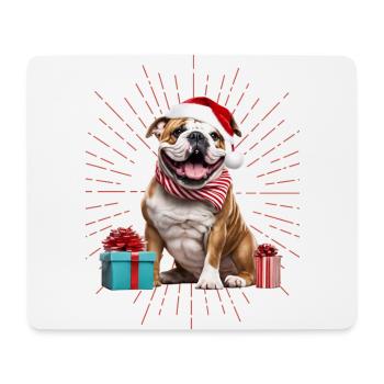 Bulldogge Frohe Weihnachten Hund Hunde - Mousepad (Querformat) - Weiß - Vorne