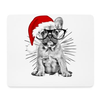 Bouledogue français Chien de Noël Chiens - Tapis de souris (format paysage) - blanc - Devant