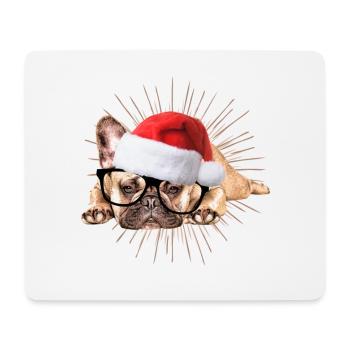 französische Bulldogge Weihnachten Hund Hunde - Mousepad (Querformat) - Weiß - Vorne