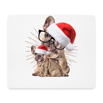 Bouledogue français Chien de Noël Chiens - Tapis de souris (format paysage) - blanc - Devant