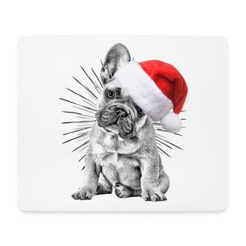 französische Bulldogge Weihnachten Hund Hunde - Mousepad (Querformat) - Weiß - Vorne