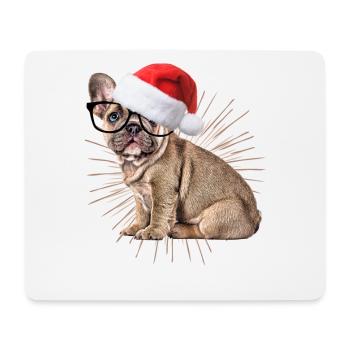 Bouledogue français Chien de Noël Chiens - Tapis de souris (format paysage) - blanc - Devant
