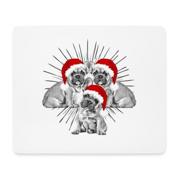 Bouledogue français Chien de Noël Chiens - Tapis de souris (format paysage) - blanc - Devant