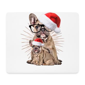 Bouledogue françaisChiens de Noël - Tapis de souris (format paysage) - blanc - Devant