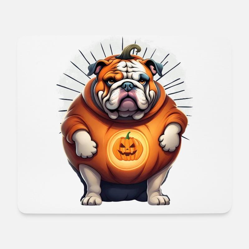 Bulldogge Halloween Hund HUNDE - Mousepad (Querformat) - Weiß