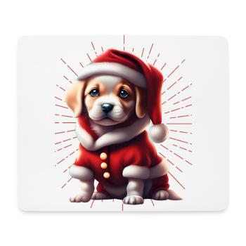 Bulldog Joyeux Noël Chien Chiens - Tapis de souris (format paysage) - blanc - Devant