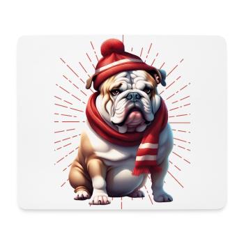 Bulldogge Frohe Weihnachten Hund Hunde - Mousepad (Querformat) - Weiß - Vorne