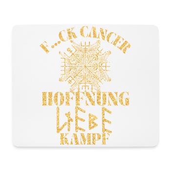 F...CK CANCER - HOFFNUNG, LIEBE & Kampf - Mousepad (Querformat) - Weiß - Vorne