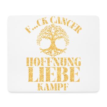 F...CK CANCER - HOFFNUNG, LIEBE & Kampf - Mousepad (Querformat) - Weiß - Vorne