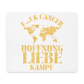 F...CK CANCER - HOFFNUNG, LIEBE & Kampf - Mousepad (Querformat) - Weiß - Vorne