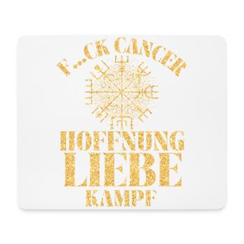 F...CK CANCER - HOFFNUNG, LIEBE & Kampf - Mousepad (Querformat) - Weiß - Vorne