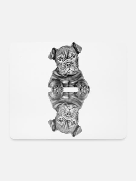 OLD ENGLISH BULLDOG Hund Hunde Bulldogge - Mousepad (Querformat) - Weiß
