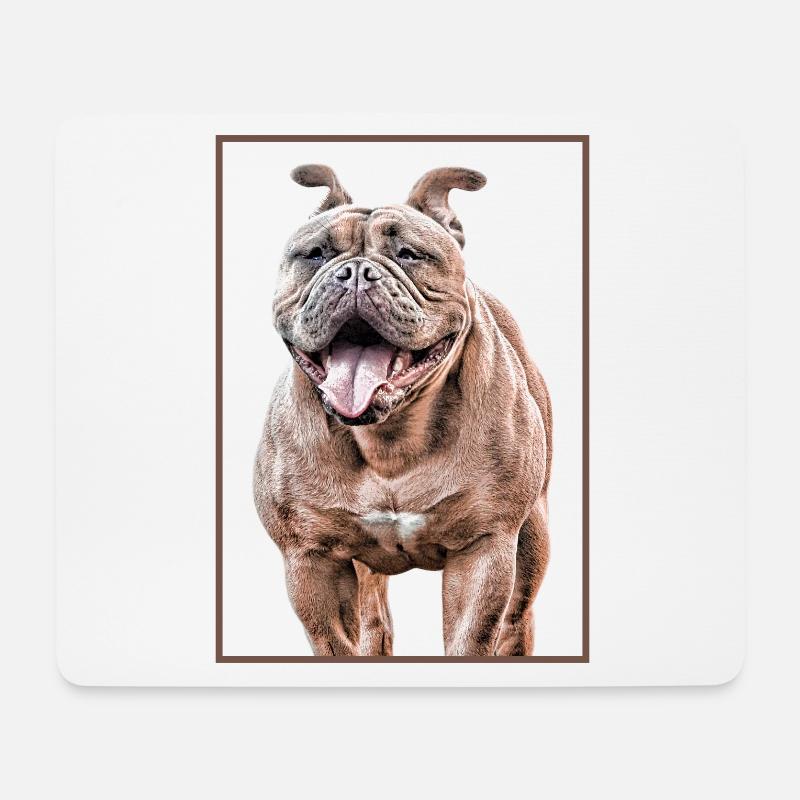 OLD ENGLISH BULLDOGGE Hund HUNDE BULLDOGGEN - Mousepad (Querformat) - Weiß