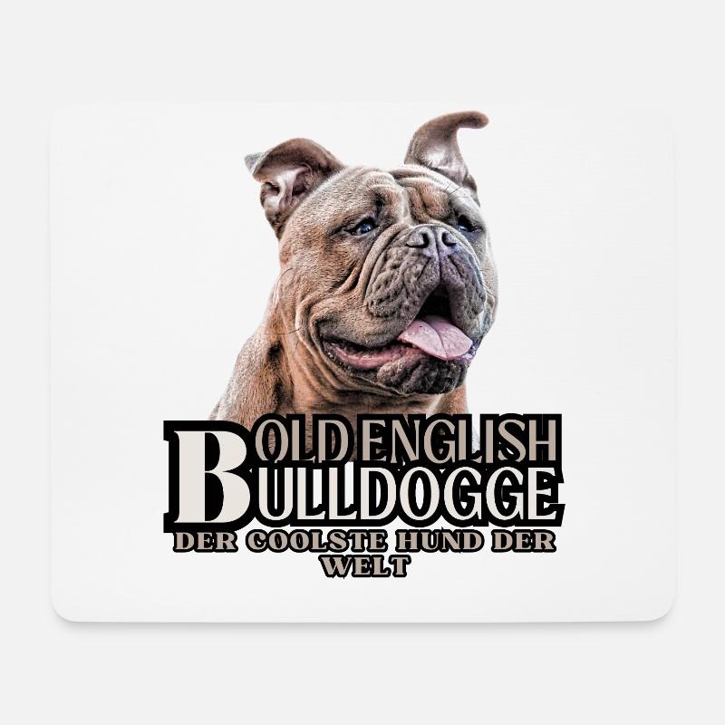 OLD ENGLISH BULLDOGGE Hund HUNDE - Mousepad (Querformat) - Weiß