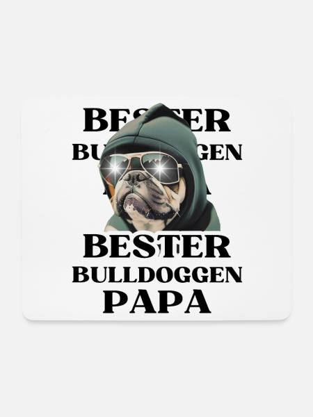 BESTER BULLDOGGEN PAPA Hund BULLDOGGE Hunde - Mousepad (Querformat) - Weiß
