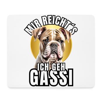 I'M GOING FOR A WALK - BULLDOG DOG DOGS - Mouse Pad (horizontal) - white - Front