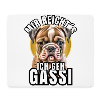 I'M GOING FOR A WALK - BULLDOG DOG DOGS - Mouse Pad (horizontal) - white - Front